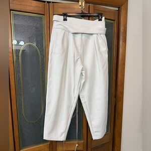 High-Waist White Faux Leather Trousers by HOUSE OF LONDON,  BRAND NEW
